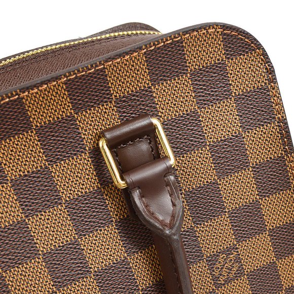 LOUIS VUITTON TRIANA HAND BAG PURSE DAMIER CANVAS EBENE - Picture 6 of 11